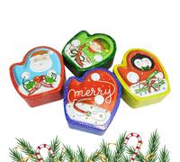 Boîtes Métalliques De Noël Pour Biscuits | 4 Pièces Conteneur À Biscuits Vide | Boîtes En Fer-Blanc Pour Cadeaux De Fêtes - Pour Pâtissiers Amateurs Garnitures De Bas De Noël Réunions Familiales Pièce