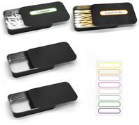 Boîtes métalliques noires pour coton-tiges, lot de 4 Vendos85