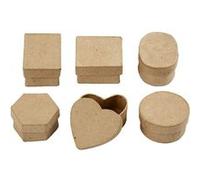 Boîtes miniatures, d: 4-6 cm, h: 3 cm, 6pièces G