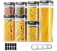 Boîtes Rangement Cuisine 7 pcs Conteneurs Hermétiques Empilables pour Pâtes Spaghetti Céréales