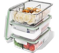 ® Boîtes Repas En Verre À 3 Compartiments, Adaptées Au Lave-Vaisselle, Au Micro-Ondes Et Au Four, Pour Une Alimentation Saine