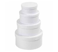 Boîtes rondes en bois - CREOTIME - Lot de 4 pièces - Diamètres variés 8 10 12 et 14 cm - Hauteurs 4 5 6 et 7 cm