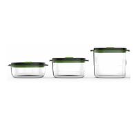 FoodSaver Boîtes alimentaires hermétiques sans BPA – 700 ml/1,2 l/1,8 l – Transparent/Noir – 3 unités