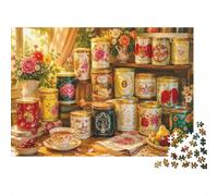 Boîtes Thé Fleurs Table 1000 Pièces Mini Puzzle pour Famille Détente | 52x38cm Carton Décor Maison Découpe Précise Cadeau Anniversaire Relaxation
