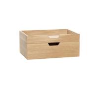 Boîtes utilitaires en placage de chêne clair beige, lot de 2 - Hübsch, Note - 35x24x5 cm