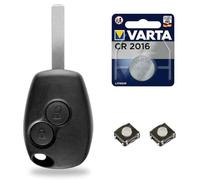 Boitier 2 Boutons pour Télécommande Compatible Coque Clé Plip Renault Twingo ✚ 2 Switch ✚ Pile CR2016 - Kit iRace Keys®