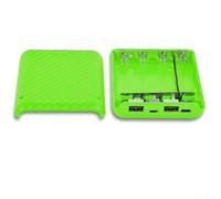 Boîtier à 4 emplacements pour banque d'alimentation avec coque d'entrée de type C et double boîtier de sortie USB pour cellules à tête plate noir, rouge, bleu, vert (vert 5 V 2,4 A)
