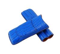 Boîtier à cigares, 2 étui de voyage à cigares, humidior à cigares en cuir, boîte d'humidor à cigares portable pour les cadeaux pour hommes don (Bleu)
