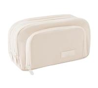 boîtier à Crayons Piste de Crayon à Crayons Multi-employés avec Un Sac enclos 3 Compartiments Organisateur de Fournitures pour Adolescents pour Adolescents Hommes Femmes Beige Beige