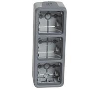 Legrand Boîtier à embouts Plexo composable 3 postes verticaux IP55 Gris