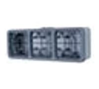 Boîtier à embouts Plexo IP55 - 3 postes horizontaux - Gris Gris G