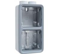 Boîtier à presse-étoupe Plexo IP55 - 2 postes verticaux ISO 20 - Gris Gris G