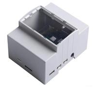 Boîtier ABS pour Raspberry Pi 4B/3B avec support sur rail DIN, verrouillage coulissant, visualisation transparente, couleur blanche (le Pi3B n'a pas de ventilateur)