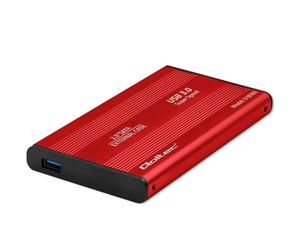 Boîtier aluminium Qoltec | Disque dur SSD 2,5" SATA3 | USB 3.0 | Rouge
