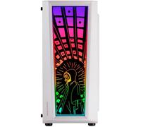 Mars Gaming Boîtier PC Gaming MC-Art ATX, double vitrage trempé, ARGB 12 modes, blanc