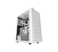 Boîtier ATX Professionnel MC-iPRO Grille Avant 3D Mesh Verre Trempé Ventilateur FDB 12cm Refroidissement Liquide Blanc
