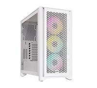 Boitier Moyen Tour E-ATX Corsair iCue 4000D Airflow RGB avec panneaux vitrés (Blanc)