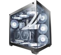 Mars Gaming MCV4, Tour Gaming Custom XXL E-ATX, Fenêtres Latérales et Frontales en Verre Trempé sans Cadre, Structure Modulaire Double Chambre, Noir