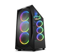 Sharkoon Boîtier PC REV300 – Moyen tour ATX RGB avec panneaux vitrés – Noir