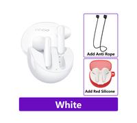 (Boîtier blanc et rouge) Nouveaux écouteurs Bluetooth Enco Air 3 TWS 2024 avec réduction de bruit pour