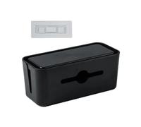 Boîtier Cache-câble ABS Noir pour Multiprises, Bureau et Chargeurs | Organisation Discrète des Cordons, Support Mobile Intégré, Nettoyage Facilité, Adapté aux Séparateurs et Adaptateurs