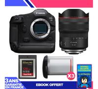 Boitier Canon EOS R1 + RF 10-20mm f/4 L IS STM + 1 SanDisk 128GB Extreme PRO CFexpress Type B + 3 Canon LP-E19 + Ebook 'Devenez Un Super Photographe