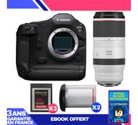 Boitier Canon EOS R1 + RF 100-500mm f/4.5-7.1 L IS USM + 3 SanDisk 128GB Extreme PRO CFexpress Type B + 2 Canon LP-E19 + Ebook 'Devenez Un Super Photographe