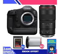 Boitier Canon EOS R1 + RF 100mm f/2.8 L Macro IS USM + 2 SanDisk 64GB Extreme PRO CFexpress Type B + 3 Canon LP-E19 + Ebook 'Devenez Un Super Photographe