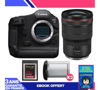 Boitier Canon EOS R1 + RF 15-35mm f/2.8 L IS USM + 1 SanDisk 128GB Extreme PRO CFexpress Type B + 3 Canon LP-E19 + Ebook 'Devenez Un Super Photographe