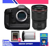Boitier Canon EOS R1 + RF 15-35mm f/2.8 L IS USM + 3 SanDisk 64GB Extreme PRO CFexpress Type B + Canon LP-E19 + Ebook 'Devenez Un Super Photographe