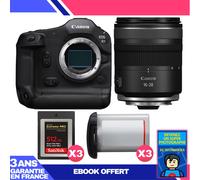 Boitier Canon EOS R1 + RF 16-28mm f/2.8 IS STM + 3 SanDisk 512GB Extreme PRO CFexpress Type B + 3 Canon LP-E19 + Ebook 'Devenez Un Super Photographe