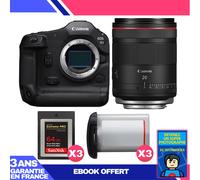 Boitier Canon EOS R1 + RF 20mm f/1.4 L VCM + 3 SanDisk 64GB Extreme PRO CFexpress Type B + 3 Canon LP-E19 + Ebook 'Devenez Un Super Photographe