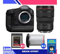 Boitier Canon EOS R1 + RF 24-70mm f/2.8 L IS USM + 3 SanDisk 128GB Extreme PRO CFexpress Type B + 2 Canon LP-E19 + Ebook 'Devenez Un Super Photographe