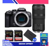 Boitier Canon EOS R10 + RF 100-400mm F5.6-8 IS USM + 2 SanDisk 32GB Extreme PRO UHS-II SDXC 300 MB/s + 3 Canon LP-E17 + Ebook 'Devenez Un Super Photographe