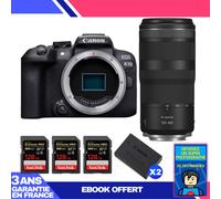 Boitier Canon EOS R10 + RF 100-400mm F5.6-8 IS USM + 3 SanDisk 128GB Extreme PRO UHS-II SDXC 300 MB/s + 2 Canon LP-E17 + Ebook 'Devenez Un Super Photographe