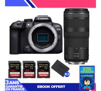Boitier Canon EOS R10 + RF 100-400mm F5.6-8 IS USM + 3 SanDisk 128GB Extreme PRO UHS-II SDXC 300 MB/s + 3 Canon LP-E17 + Ebook 'Devenez Un Super Photographe