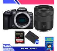 Boitier Canon EOS R10 + RF 85mm F2 Macro IS STM + 1 SanDisk 64GB Extreme PRO UHS-II SDXC 300 MB/s + 2 Canon LP-E17 + Ebook 'Devenez Un Super Photographe