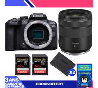 Boitier Canon EOS R10 + RF 85mm F2 Macro IS STM + 2 SanDisk 32GB Extreme PRO UHS-II SDXC 300 MB/s + 2 Canon LP-E17 + Ebook 'Devenez Un Super Photographe