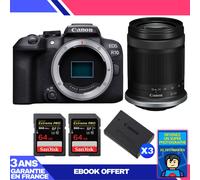Boitier Canon EOS R10 + RF-S 18-150mm F4.5-6.3 IS STM + 2 SanDisk 64GB Extreme PRO UHS-II SDXC 300 MB/s + 3 Canon LP-E17 + Ebook 'Devenez Un Super Photographe