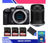 Boitier Canon EOS R10 + RF-S 18-150mm F4.5-6.3 IS STM + 3 SanDisk 128GB Extreme PRO UHS-II SDXC 300 MB/s + 3 Canon LP-E17 + Ebook 'Devenez Un Super Photographe