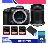 Boitier Canon EOS R10 + RF-S 18-150mm F4.5-6.3 IS STM + 3 SanDisk 64GB Extreme PRO UHS-II SDXC 300 MB/s + 3 Canon LP-E17 + Ebook 'Devenez Un Super Photographe