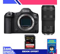 Boitier Canon EOS R5 Mark II + RF 100-400mm f/5.6-8 IS USM + 1 SanDisk 64GB Extreme PRO UHS-II SDXC 300 MB/s + Ebook 'Devenez Un Super Photographe