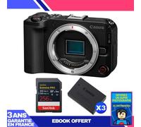 Boitier Canon EOS R50 V + 1 SanDisk 256GB Extreme PRO UHS-II SDXC + 3 Canon LP-E17 + Ebook 'Devenez Un Super Photographe