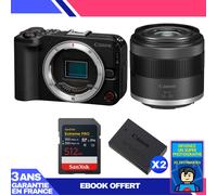 Boitier Canon EOS R50 V + RF-S 14-30mm f/4.5-6.3 IS STM PZ + 1 SanDisk 512GB Extreme PRO UHS-II SDXC + 2 Canon LP-E17 + Ebook 'Devenez Un Super Photographe