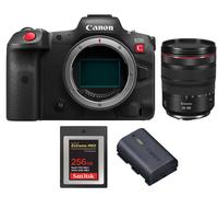 Boîtier Canon EOS R5C + RF 24-105 mm f4L IS USM + batterie LP-E6NH + carte SanDisk 256 Go Extreme Pro CF CFexpress Type B