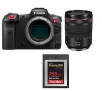 Boîtier Canon EOS R5C + RF 24-105 mm f4L IS USM + Carte SanDisk 256 Go Extreme Pro CF CFexpress Type B