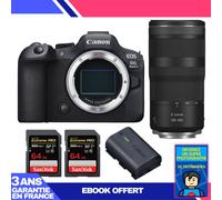 Boitier Canon EOS R6 Mark II + RF 100-400mm f/5.6-8 IS USM + 2 SanDisk 64GB Extreme PRO UHS-II SDXC 300 MB/s + 1 Canon LP-E6NH + Ebook 'Devenez Un Super Photographe