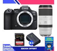 Boitier Canon EOS R6 Mark II + RF 100-500mm f/4.5-7.1 L IS USM + 1 SanDisk 64GB Extreme PRO UHS-II SDXC 300 MB/s + 3 Canon LP-E6NH + Ebook 'Devenez Un Super Photographe