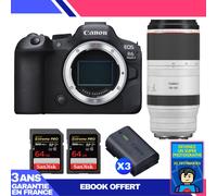 Boitier Canon EOS R6 Mark II + RF 100-500mm f/4.5-7.1 L IS USM + 2 SanDisk 64GB Extreme PRO UHS-II SDXC 300 MB/s + 3 Canon LP-E6NH + Ebook 'Devenez Un Super Photographe