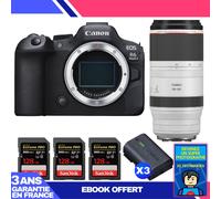 Boitier Canon EOS R6 Mark II + RF 100-500mm f/4.5-7.1 L IS USM + 3 SanDisk 128GB Extreme PRO UHS-II SDXC 300 MB/s + 2 Canon LP-E6NH + Ebook 'Devenez Un Super Photographe